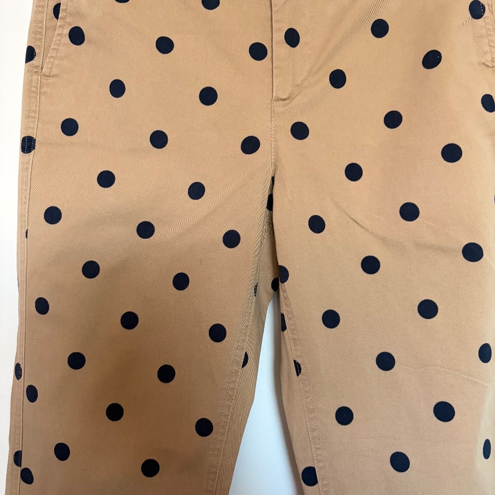 J.Crew High Rise Girlfriend Chino Polka-Dot Pants Sz 8 - Picture 4 of 15